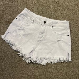 White High-Waisted Shorts